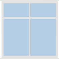 vanligt fönster med 2 överfönster (4 öppningar)